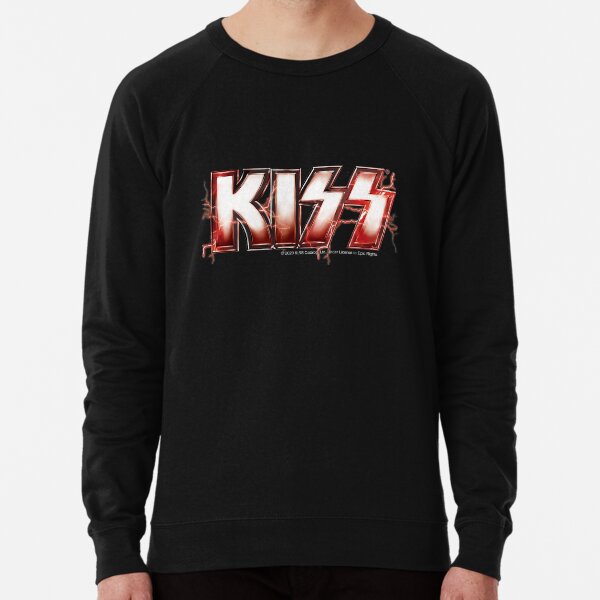 KISS ® rock music band - Red Lightning Logo Lightweight Sweatshirt