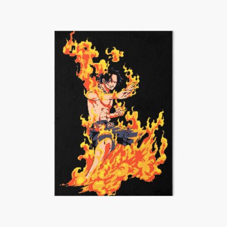 One Piece Portgas D. Ace Pixel Art Art Board Print for Sale by kobmamba