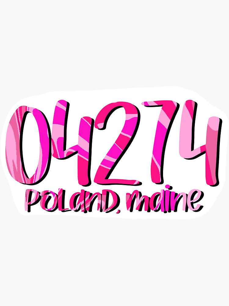 "Poland Maine 04274 zip code sticker" Sticker for Sale by slepstein117