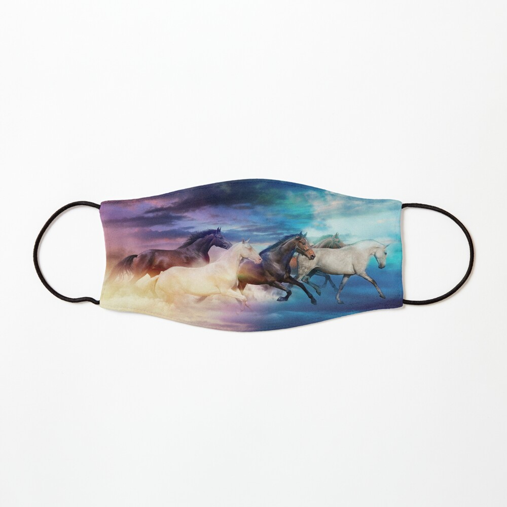 herd of horses in pastel Mask