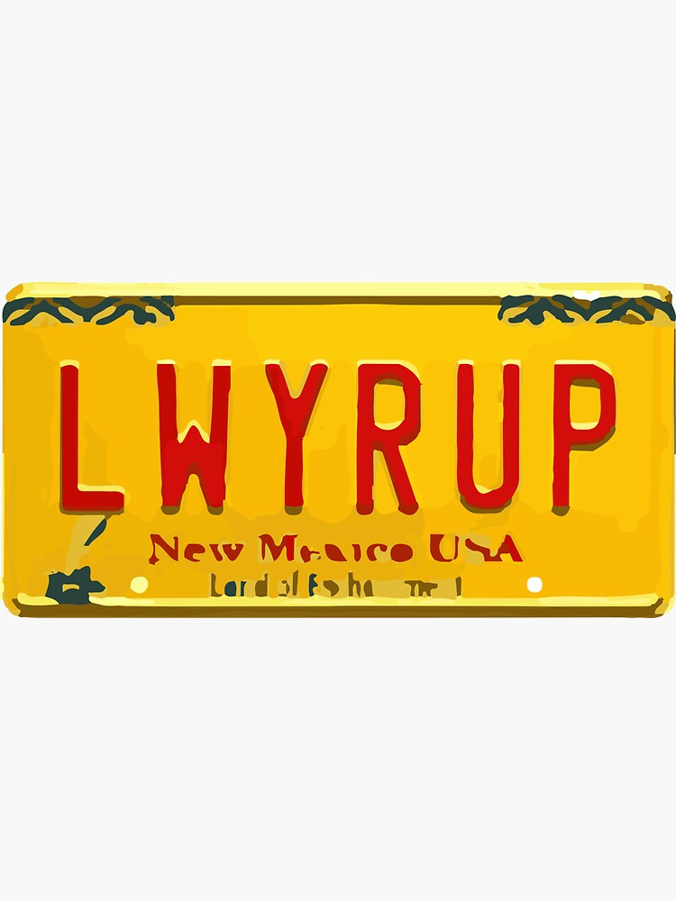 "LWYRUP License Plate" Sticker for Sale by emilyaa1323 | Redbubble