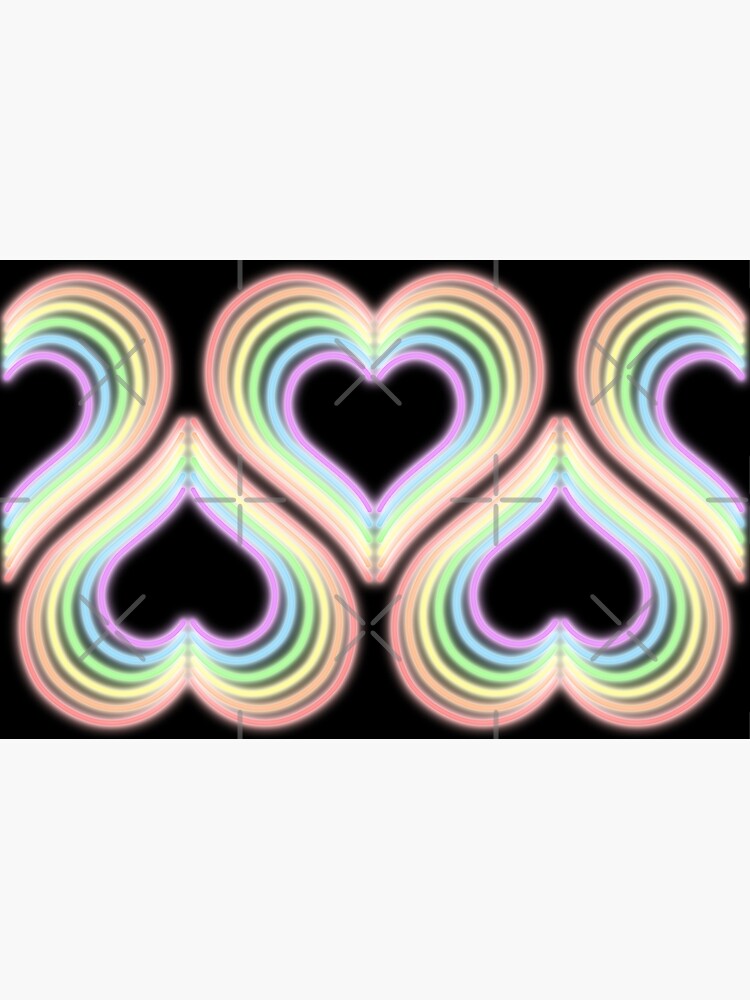 Pastel Rainbow Neon Light Hearts Poster For Sale By Spectresparkc Redbubble 0810