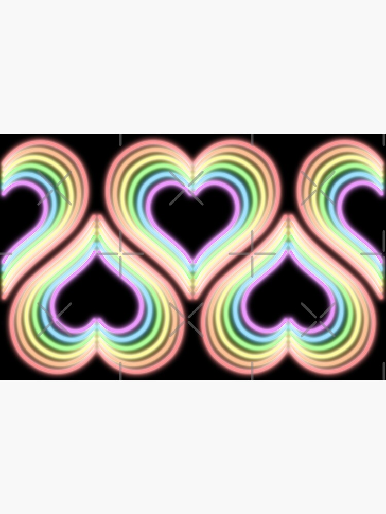 Pastel Rainbow Neon Light Hearts Sticker By Spectresparkc Redbubble 2685