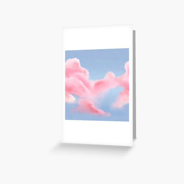 Pink Aesthetic Greeting Cards Redbubble - aesthetic pastel cloud top roblox