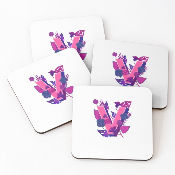 Item preview, Simplistic Floral Alphabet Letter V Typographic Artwork designed and sold by MakiMak.