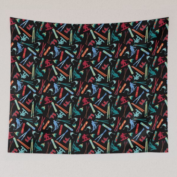 Item preview, Winter Sports - Skiing and Snowboarding on Black designed and sold by phyllisdobbs.