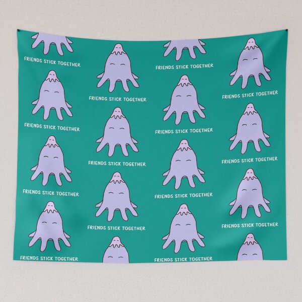 Item preview, Friends Stick Together - Lilac on Bold Teal designed and sold by ImperfectLife.