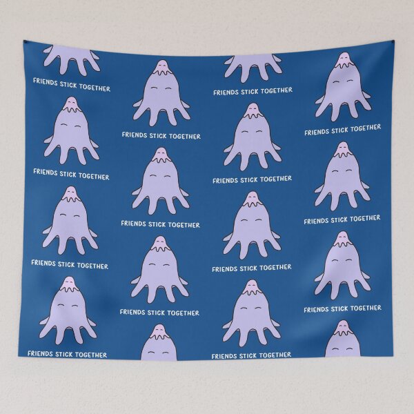 Item preview, Friends Stick Together - Lilac on Blue designed and sold by ImperfectLife.