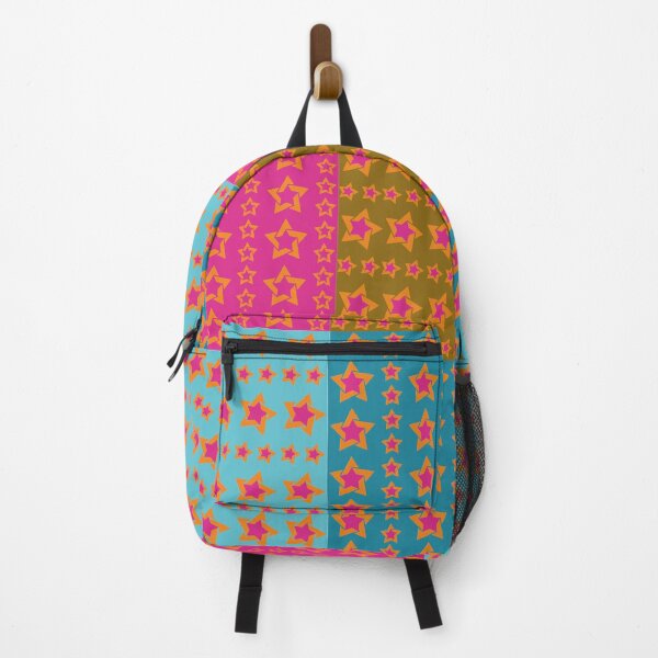 Item preview, pink-orange stars with pink, brown,light and teal background designed and sold by alexanderrosede.