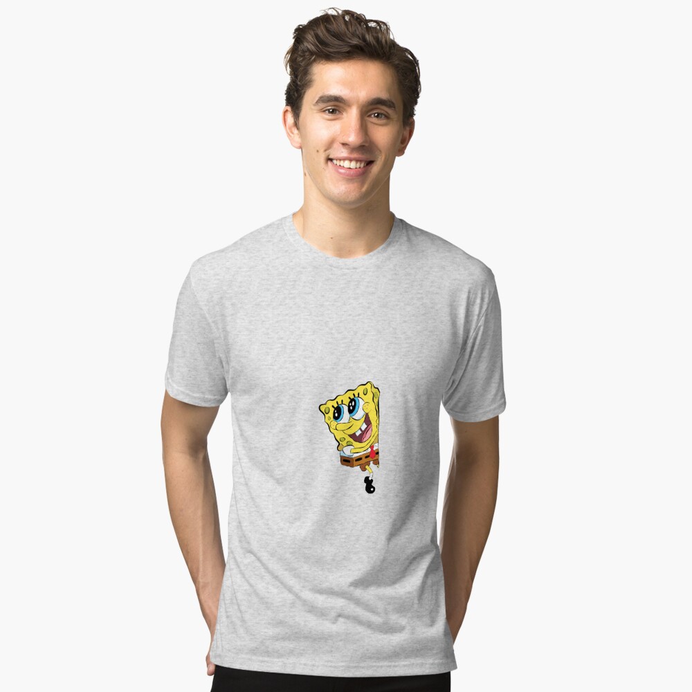 SpongeBob SquarePants SpongeBob and Patrick Football Mash-Up Men's  Tri-Blend T-Shirt