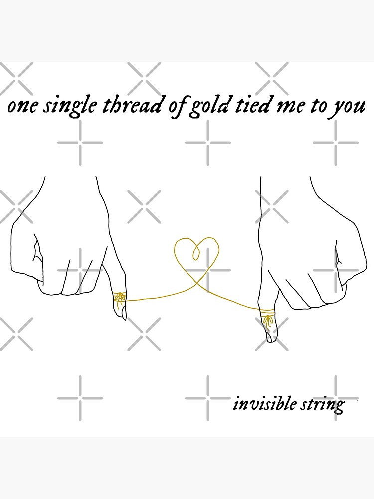 One Single Thread of Gold Tied Me to You Taylor Swift Invisible String  Lineart Sticker for Sale by byantonia