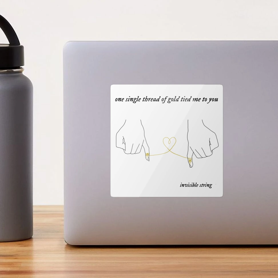 One Single Thread of Gold Tied Me to You Taylor Swift Invisible String  Lineart Sticker for Sale by byantonia