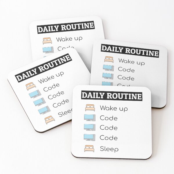 Item preview, A coder's daily routine designed and sold by ZayedDesigns.