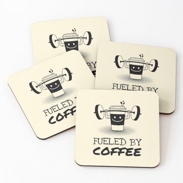 Item preview, Lifting Barbell Cartoon Fueled By Coffee Quote designed and sold by Telle Garcia.