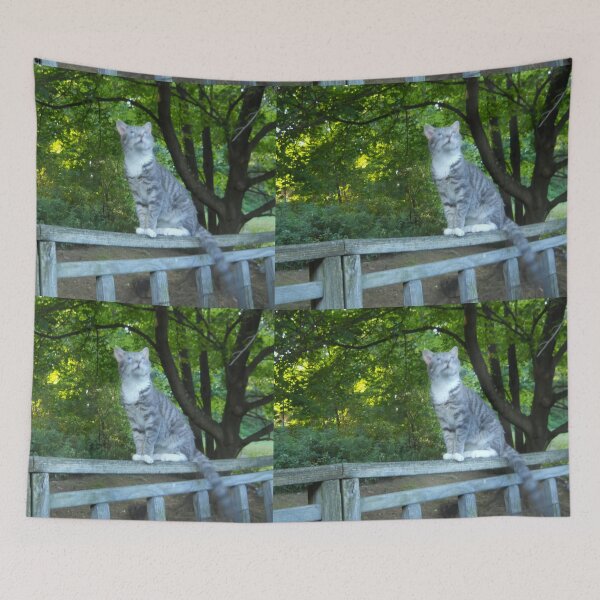 Item preview, Gray and White Cat designed and sold by Illustrationsbyv .
