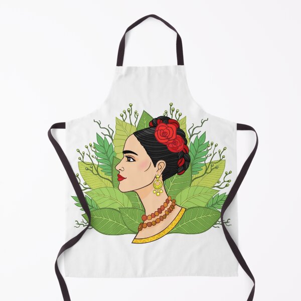 Item preview, Beautiful Mexican woman in ancient clothes, background - stylized leaves of plants. designed and sold by YanaZvereva.
