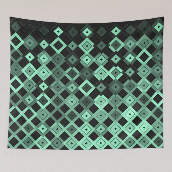 Item preview, Green diamonds with black background pattern designed and sold by smARTwork.