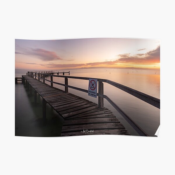 Zigzag Pier Sunrise Portsea 1 Poster