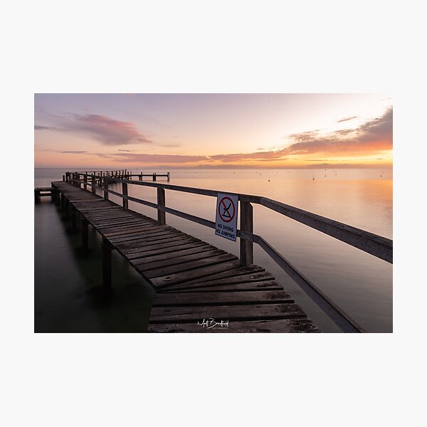 Zigzag Pier Sunrise Portsea 1 Photographic Print