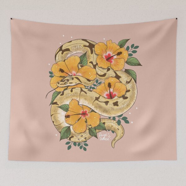 Item preview, Ball Python and Hibiscus Flowers designed and sold by Paige Penrose.