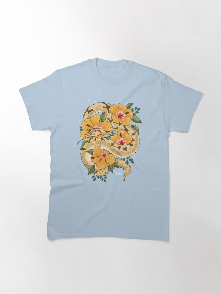 Discover Ball Python and Hibiscus Flowers T-Shirt