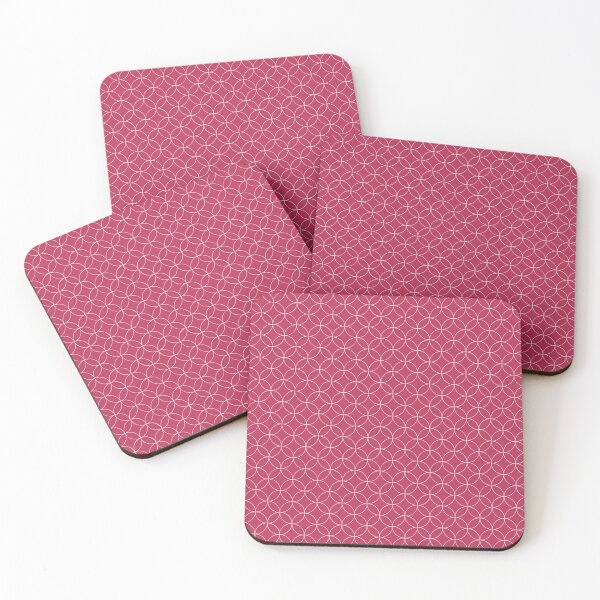 Item preview, Traditional Japanese Shippou Intersecting Circle Geometric Pattern in Raspberry Pink designed and sold by Charredsky.