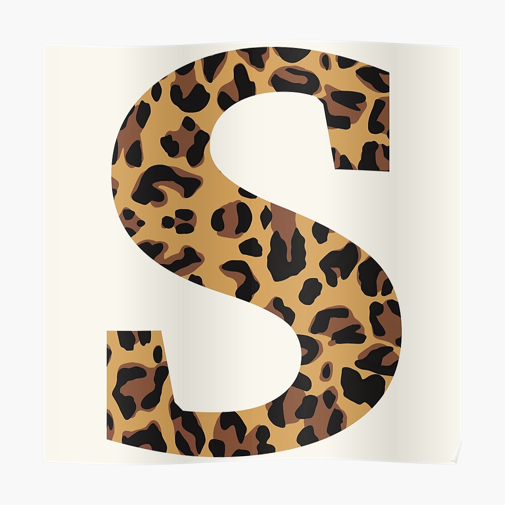 leopard print letter s sticker for sale by madebymeera redbubble