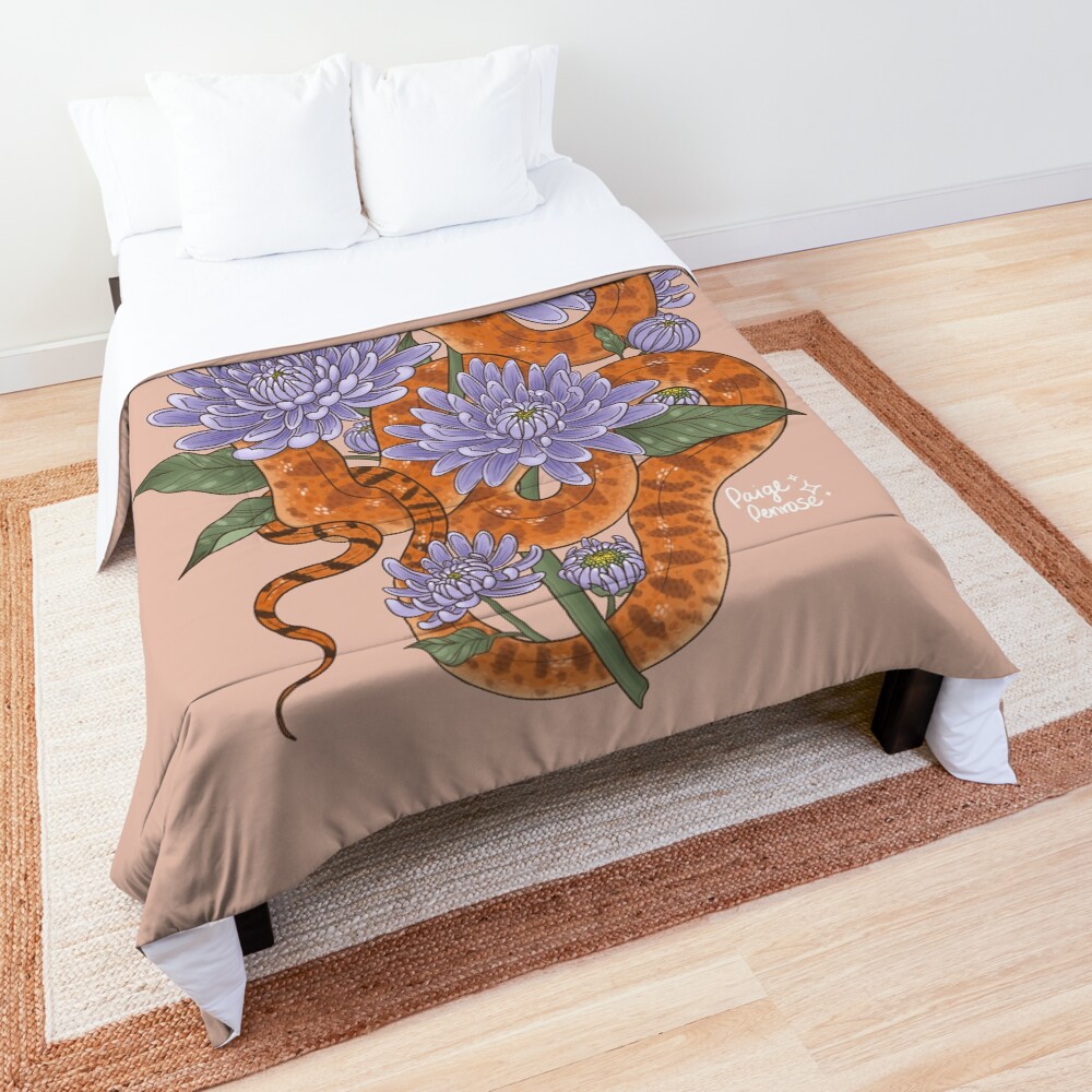 Bull Snake with Chrysanthemum Comforter