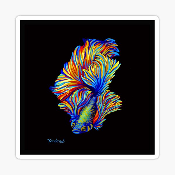 Fighting Form on Black (with artist signature) Sticker