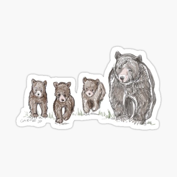 Mama Bear with 3 Three Cubs Mom Mother Fun Gift T-Shirt