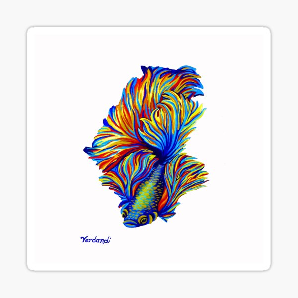 Fighting Form on White (with artist signature) Sticker