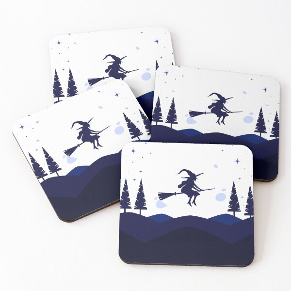 Item preview, Halloween witch flying at night designed and sold by LynksArts.