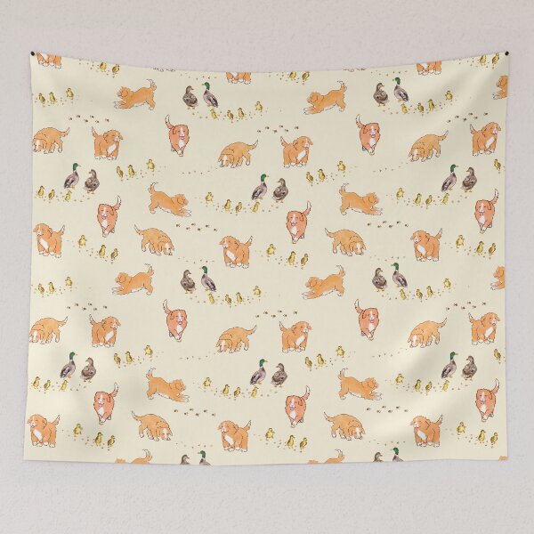 Item preview, Toller Puppies and Ducklings - Cream designed and sold by BlossomCreative.