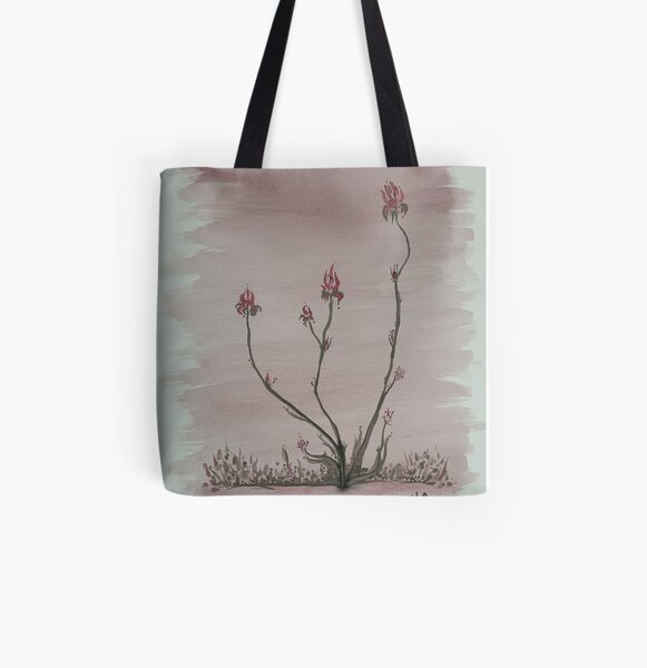 Pink Flowers Life Water Colour Painting All Over Print Tote Bag