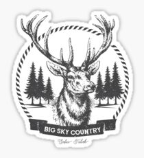 Big Sky Country Deer - Dark print Sticker