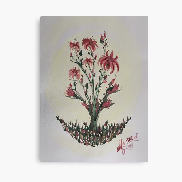 Ethereal Passion Flower Water Colour Painting Canvas Print