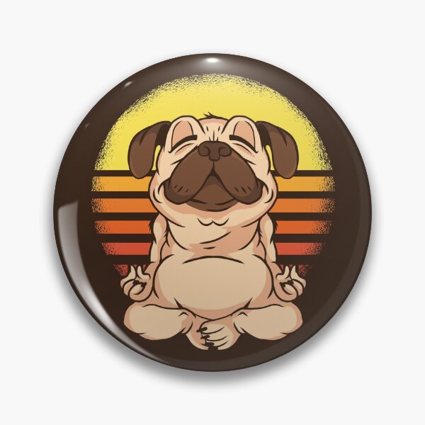 Artikelvorschau, Yoga Meditation Mops Hund entworfen und verkauft von Cute and Funny Animal Art Designs.