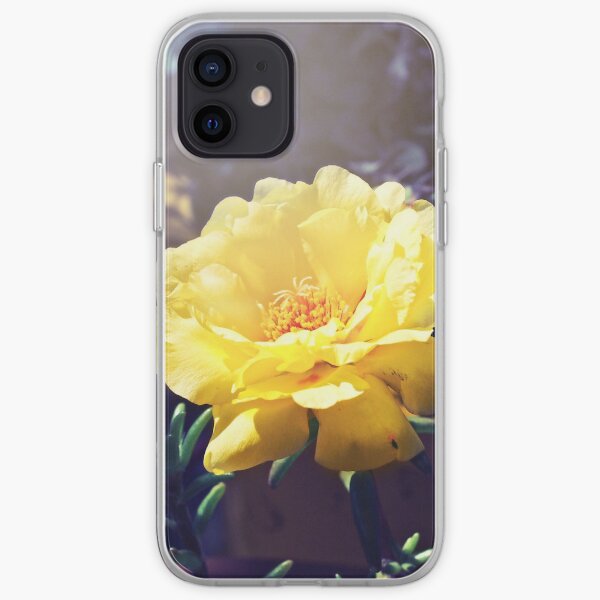 Summer Garden, yellow portulaca flower, flowering succulent iPhone Soft Case