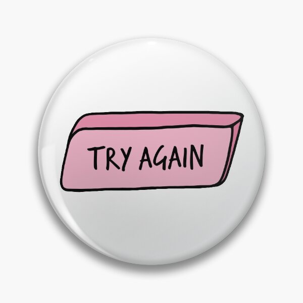 Item preview, Try Again Motivational Pink Eraser designed and sold by murialbezanson.