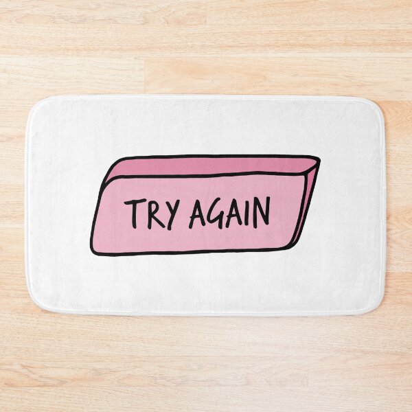 Item preview, Try Again Motivational Pink Eraser designed and sold by murialbezanson.