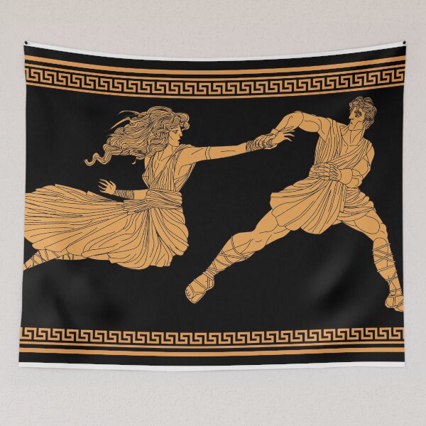 Item preview, orange and black figures of hades kidnapping persephone  designed and sold by matintheworld ( delcarmat ).