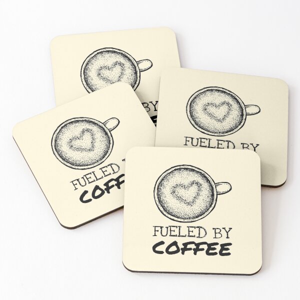 Item preview, Latte Heart Fueled By Coffee Saying designed and sold by Telle Garcia.