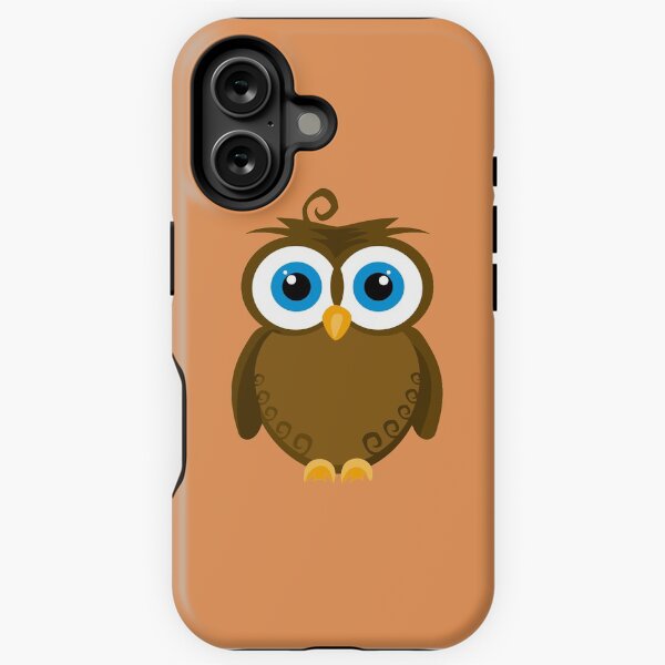 Vista previa del artículo con la obra «Búho marrón de ojos anchos», diseñado y vendido por Cute and Funny Animal Art Designs.