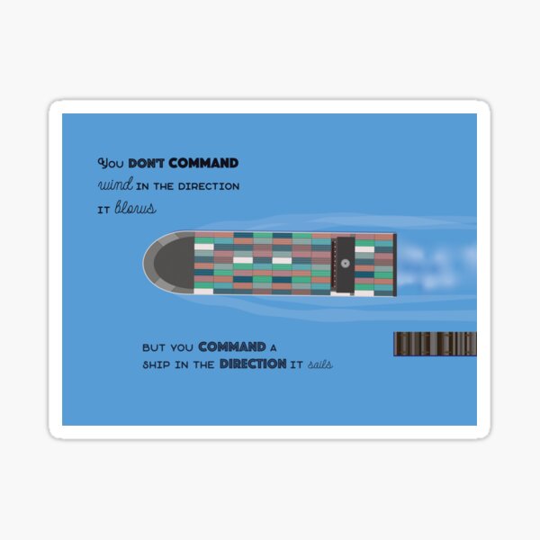 Container ship Illustration with typography added Sticker