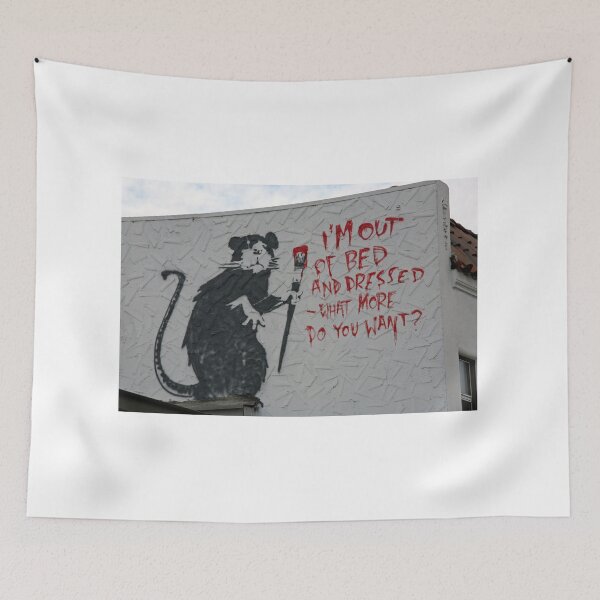 Item preview, Banksy Rat, I'm Out Of Bed And Dressed - What More Do You Want? designed and sold by ManwithaCamera.
