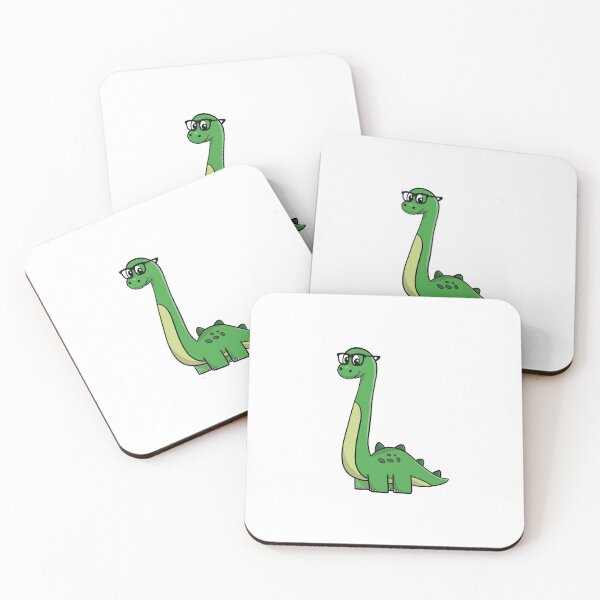 Item preview, Cute Green Dinosaur Nerd Cartoon designed and sold by LEFDDesigns.