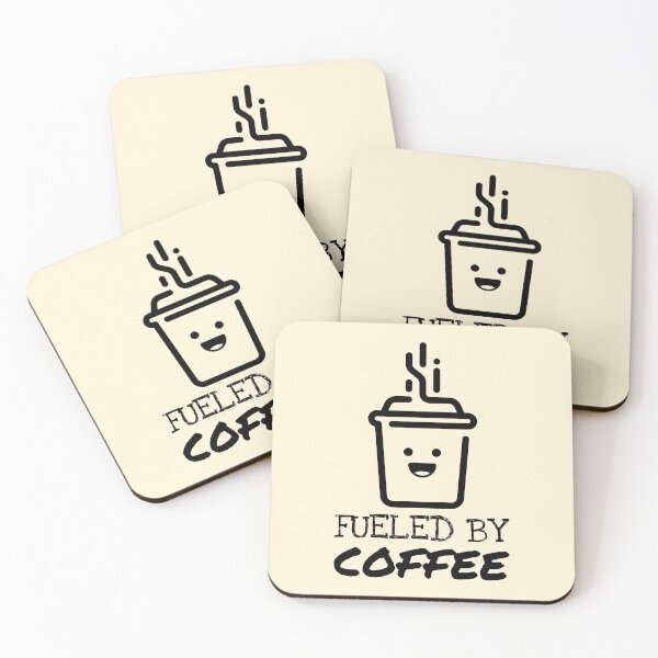Item preview, Cartoon Cute Fueled By Coffee Saying designed and sold by Telle Garcia.