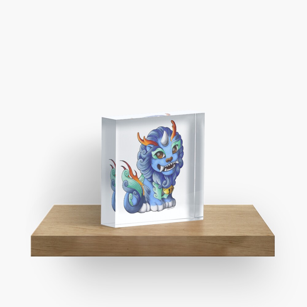 Cute Haetae Korean Mythological Creature Art Acrylic Block