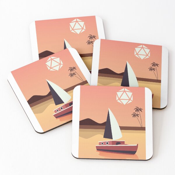Item preview, Yacht Vacation Sunset D20 Dice Sun RPG Landscape designed and sold by pixeptional.