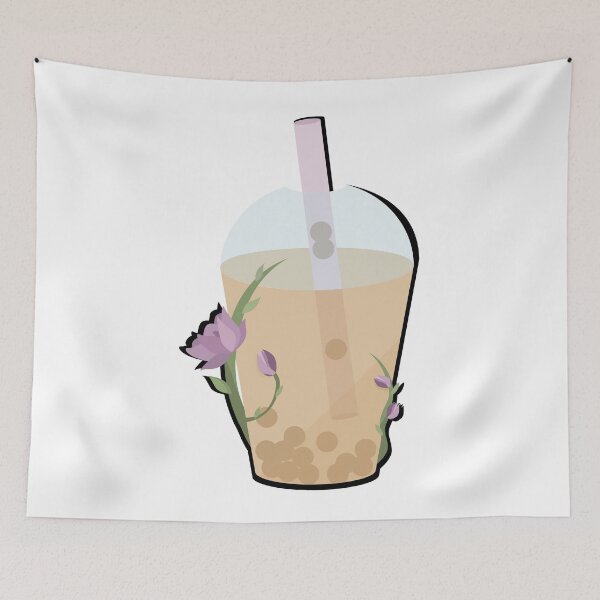 Item preview, Floral Boba w/ shadow designed and sold by sweetheartgrams.